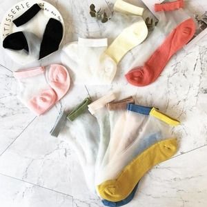 2 Sets Cotton Transparent Socks